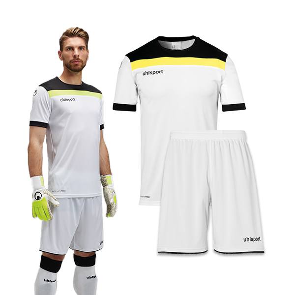 OFFENSE 23 GOALKEEPER SET in white/black/fluo yellow | in the